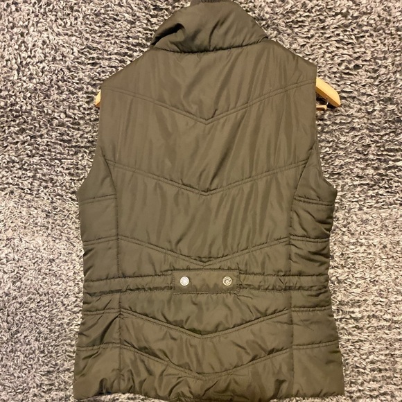 Calvin Klein Women's Small Sleeveless Puffer Jacket Green Full Zip 2 Pocket - Picture 8 of 10